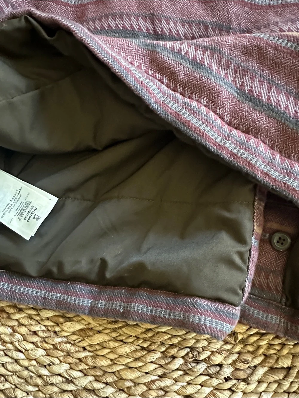 Patagonia Men's XL Maroon Striped Button-Up Shirt Jacket